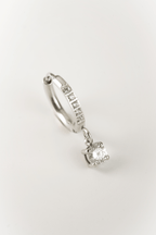 close up drop stone minimalist huggie earrings