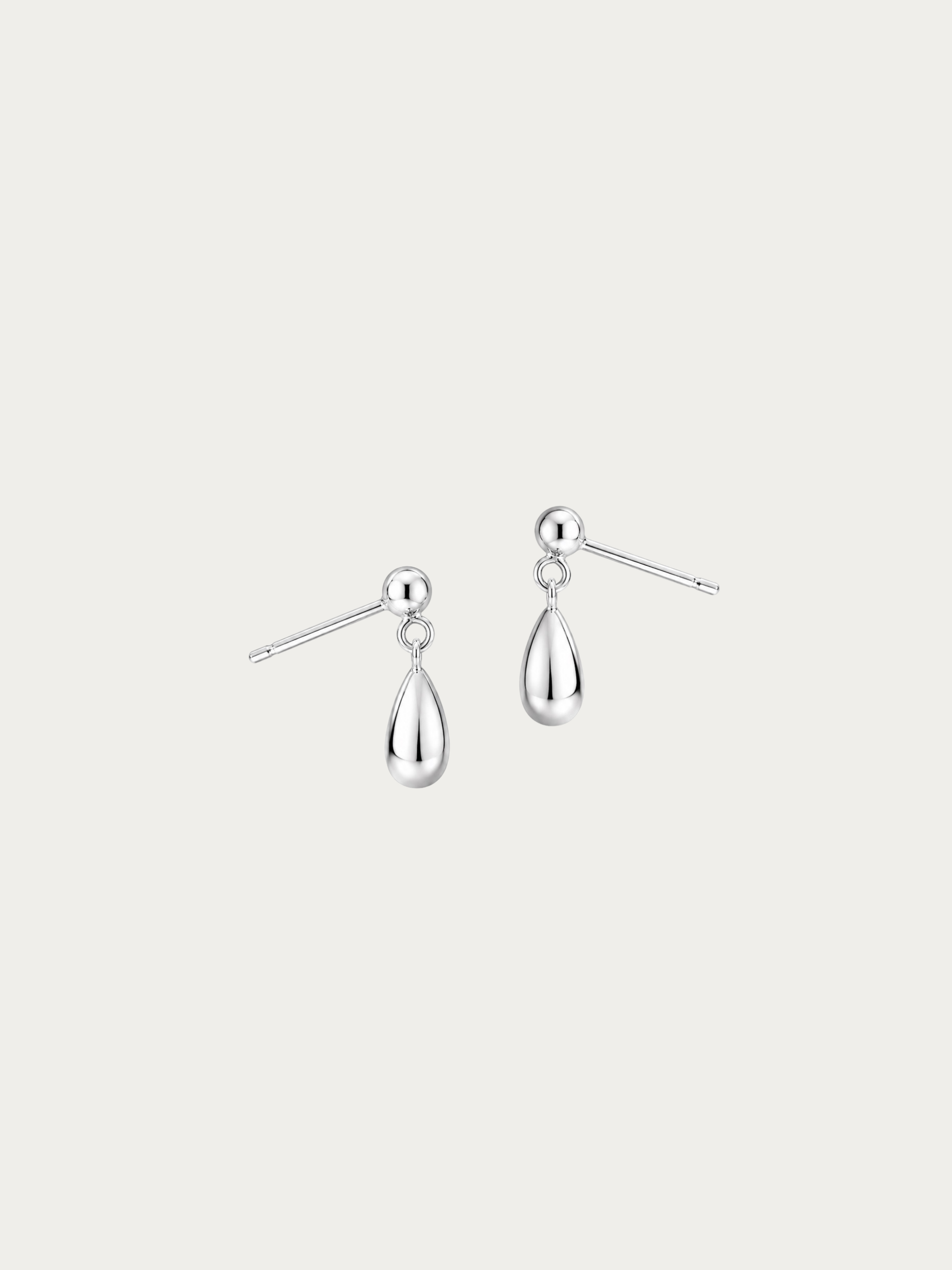 Dylan Droplet Stud Earrings pair with mirror-polished teardrop charm