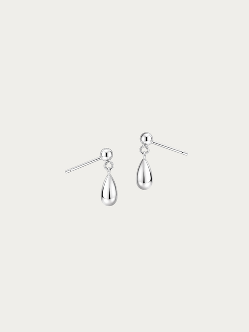 Dylan Droplet Stud Earrings pair with mirror-polished teardrop charm
