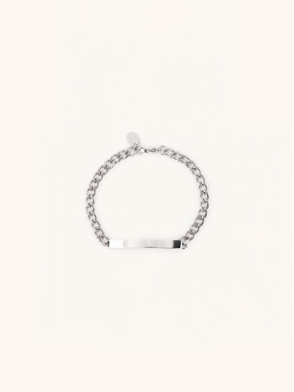 Curb Chain Engravable Plate Bracelet