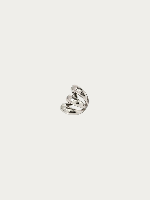 Echo Triple Statement Ear Cuff in polished silver stainless steel