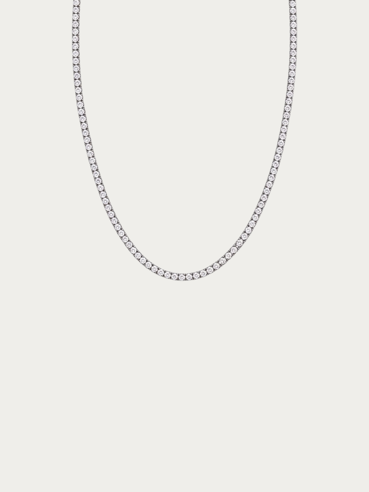 Elara 2mm Classic Tennis Necklace in silver stainless steel