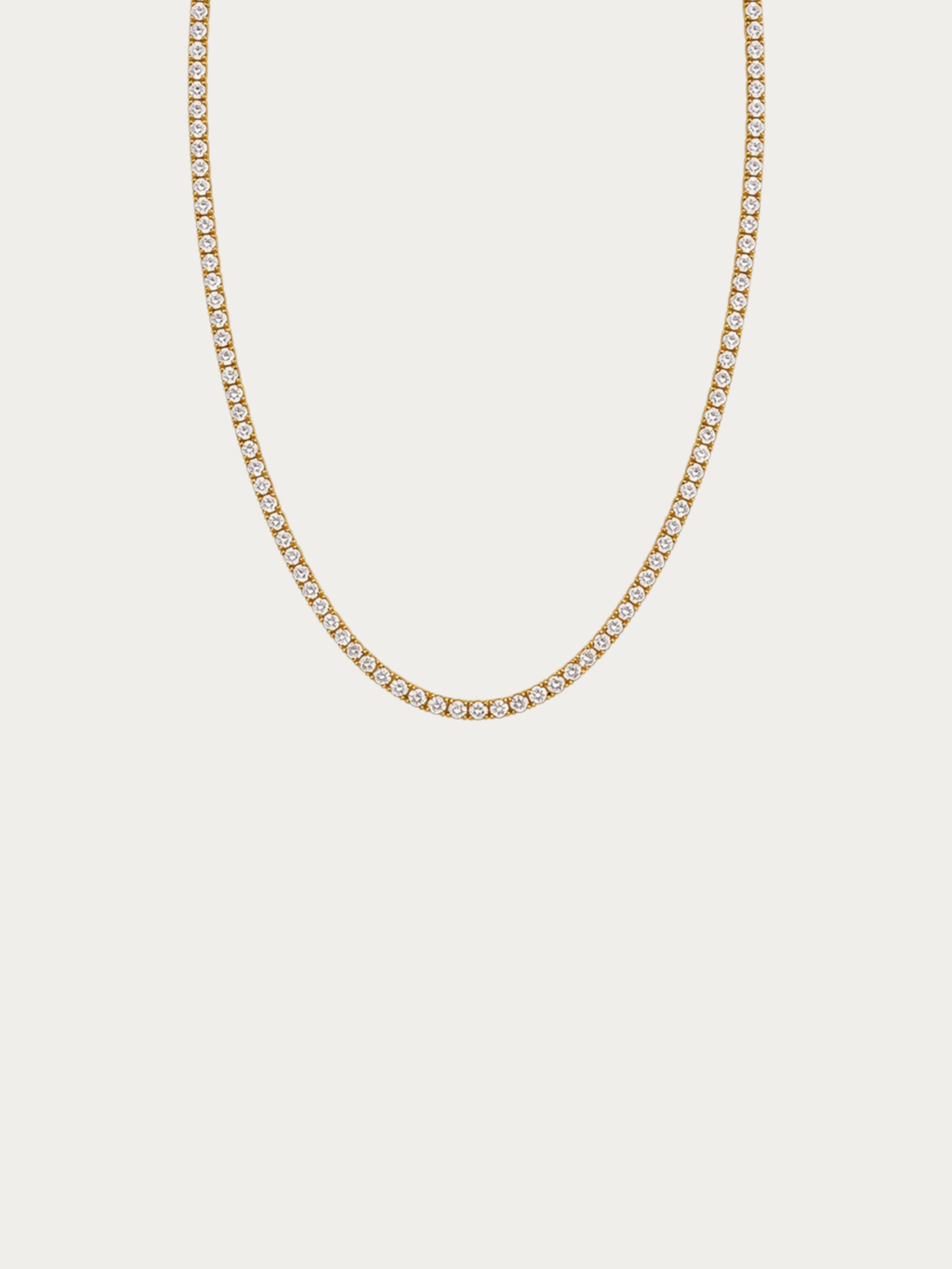 Elara 2mm Classic Tennis Necklace in gold stainless steel