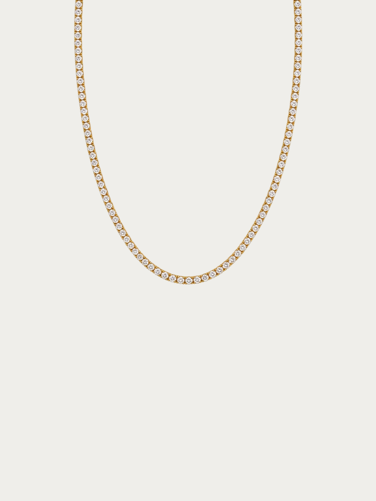 Elara 2mm Classic Tennis Necklace in gold stainless steel