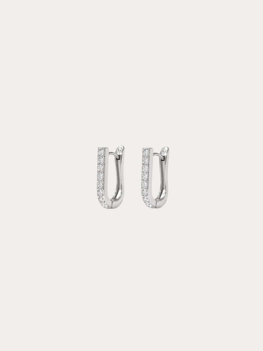 Elara Lumi Earrings in silver titanium with cubic zirconia row