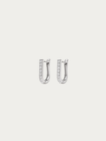 Elara Lumi Earrings in silver titanium with cubic zirconia row