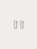Elara Lumi Earrings in silver titanium with cubic zirconia row