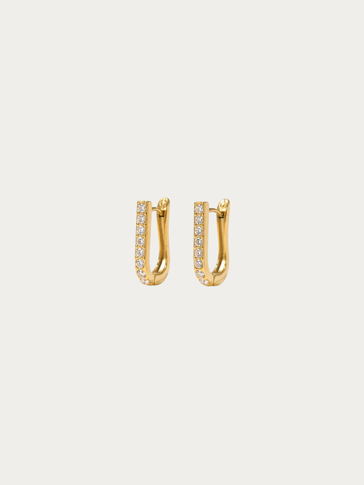 Elara Lumi Earrings in gold titanium with cubic zirconia row