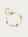 Elia Daisy Bracelet gold stainless steel floral bracelet