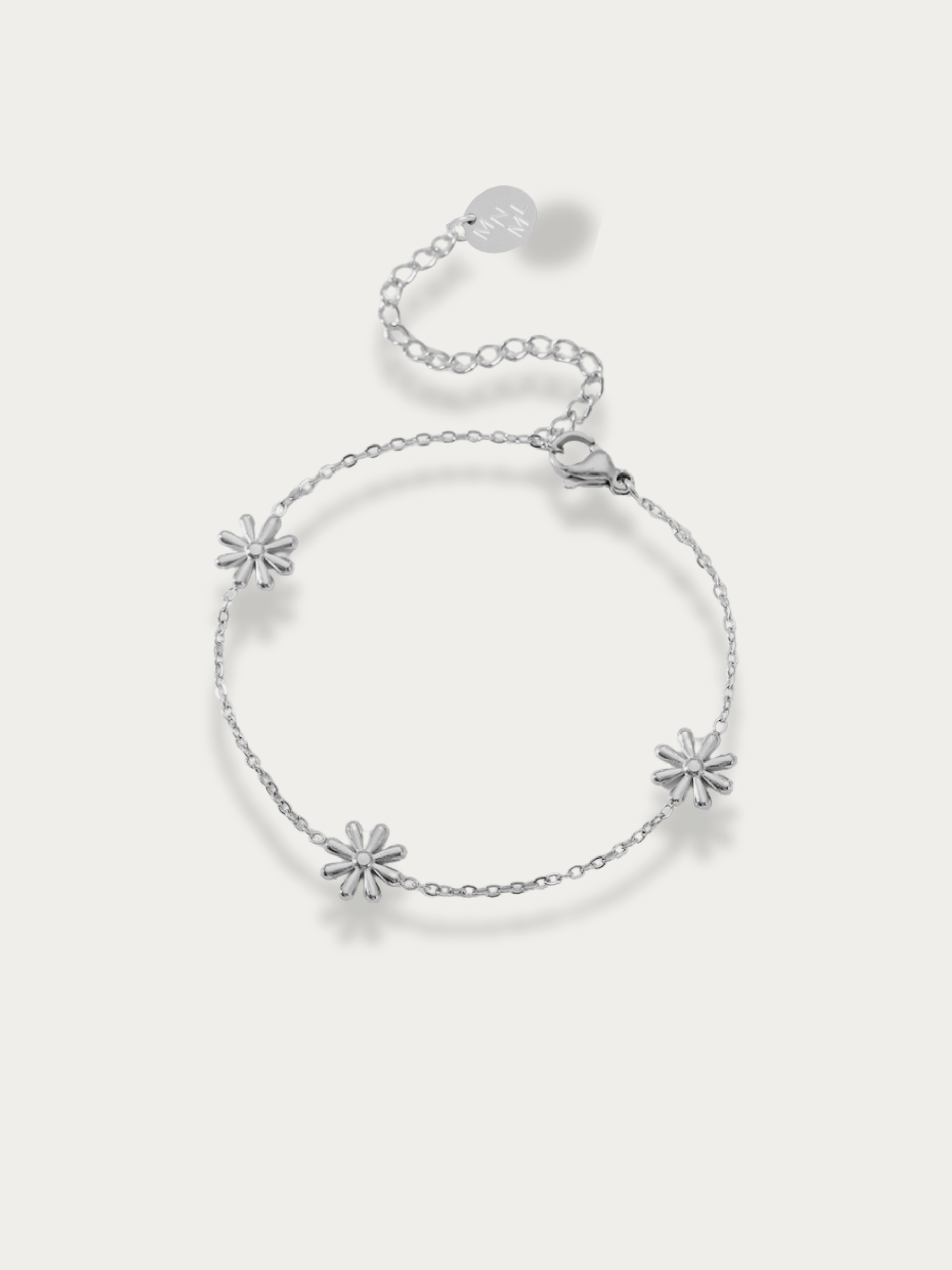 Elia Daisy Bracelet silver stainless steel floral bracelet
