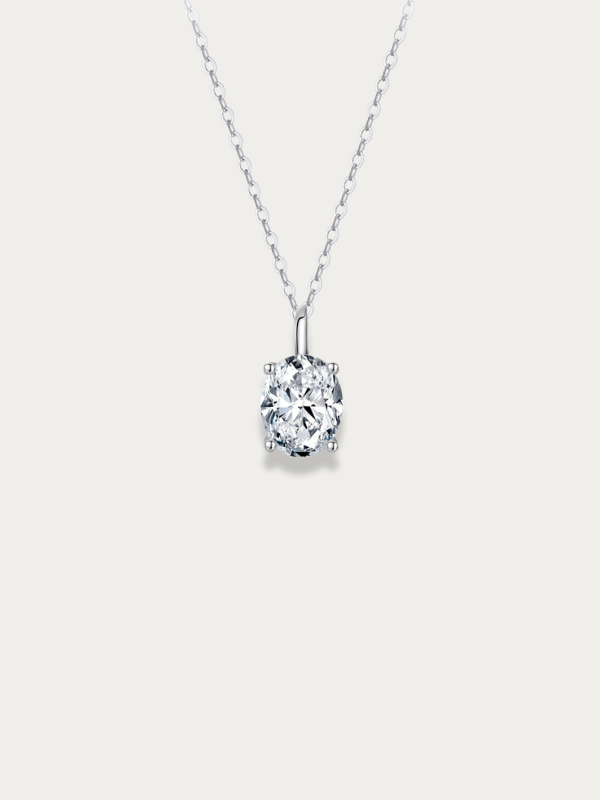 Élora oval cut necklace pendant in 925 sterling silver