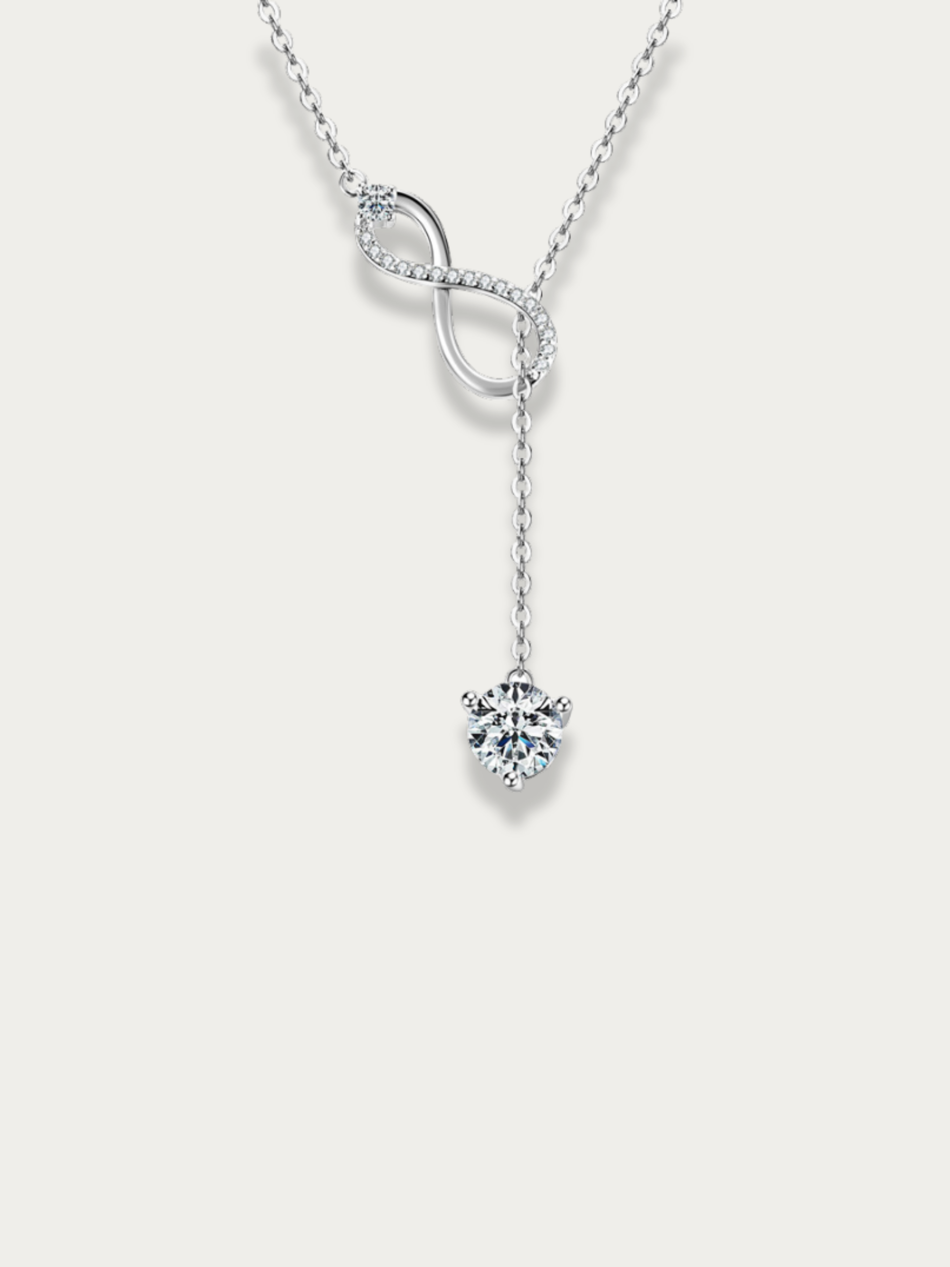 elyra infinity drop moissanite necklace