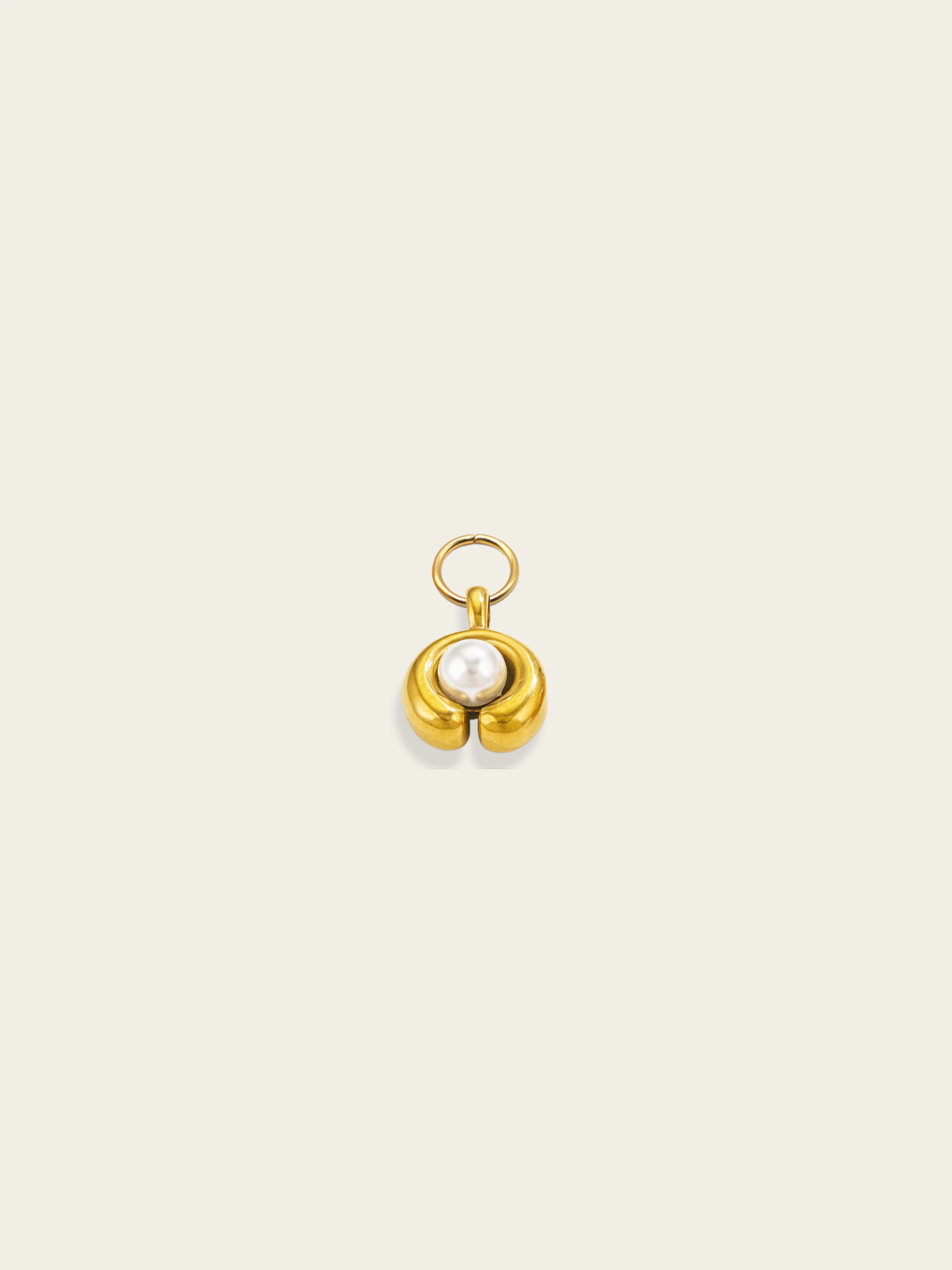 Embrace of Pearl charm 18K gold plated stainless steel