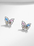Close-up of EMERSON Butterfly Diamond Ear Studs pair