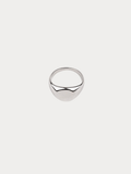 Emerson Engravable Signet Ring in silver stainless steel, studio hero shot