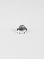 Emerson Engravable Signet Ring in silver, side profile showing rounded signet face