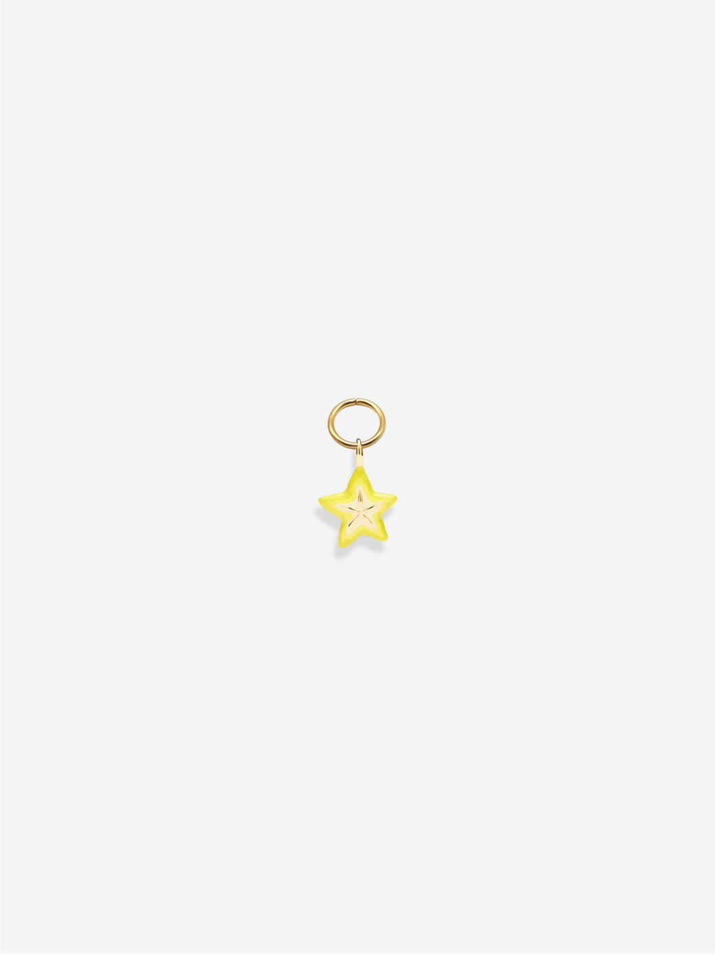 Enamel 18K gold sliced starfruit charm stainless steel