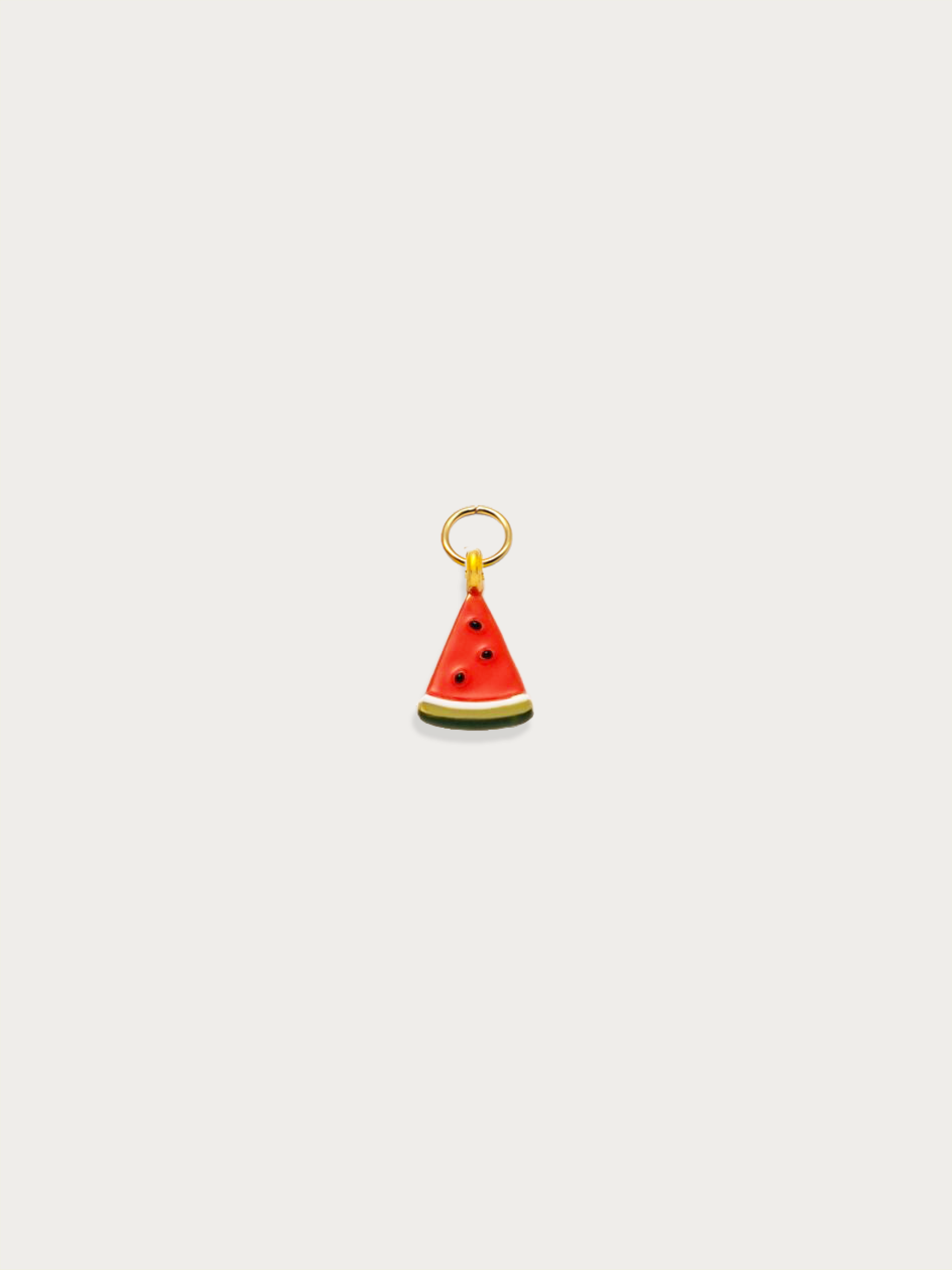 enamel 18k gold sliced watermelon charm stainless steel