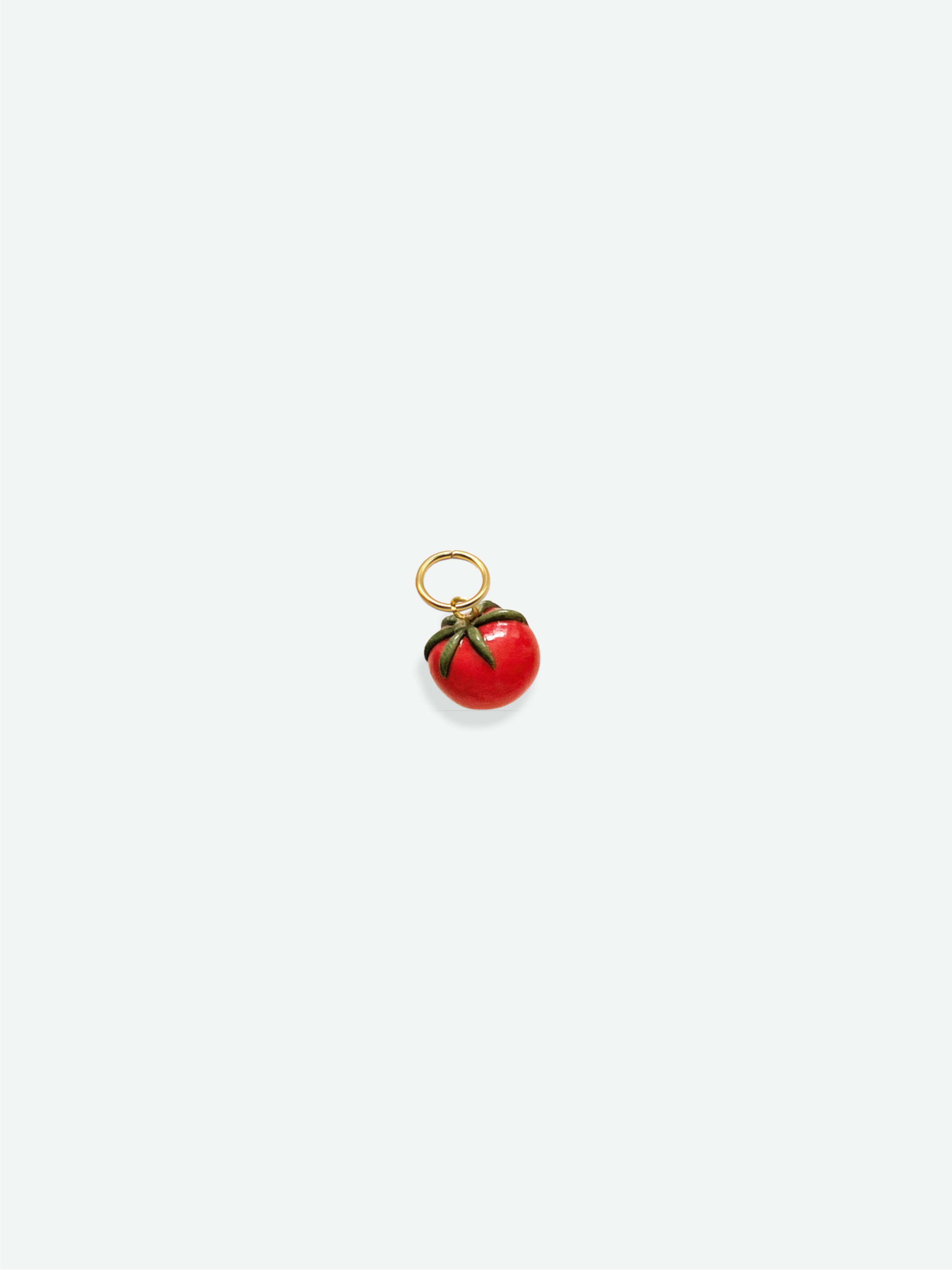 Enamel 18K gold tomato charm stainless steel
