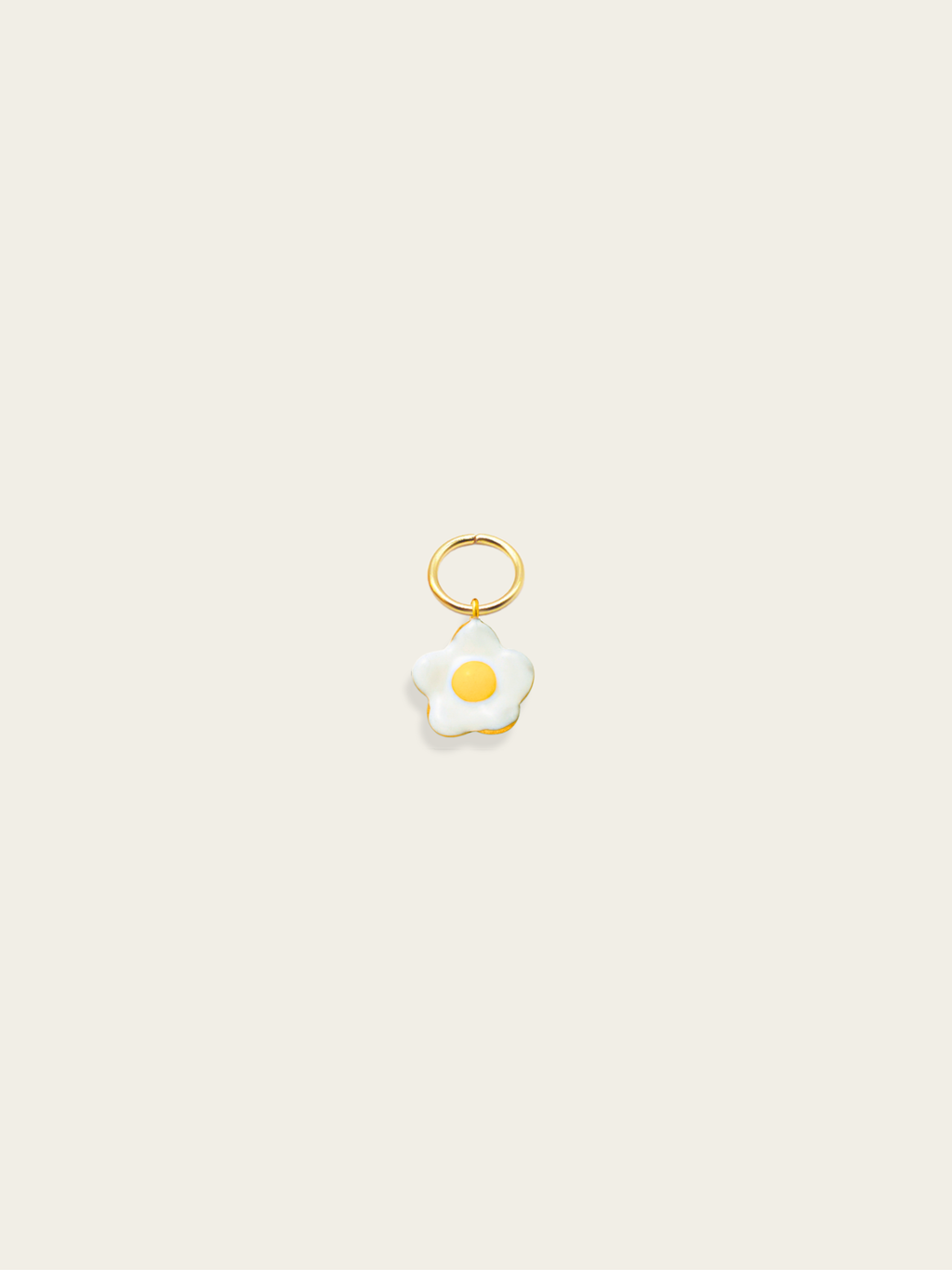 Enamel fried egg charm stainless steel for DIY jewellery