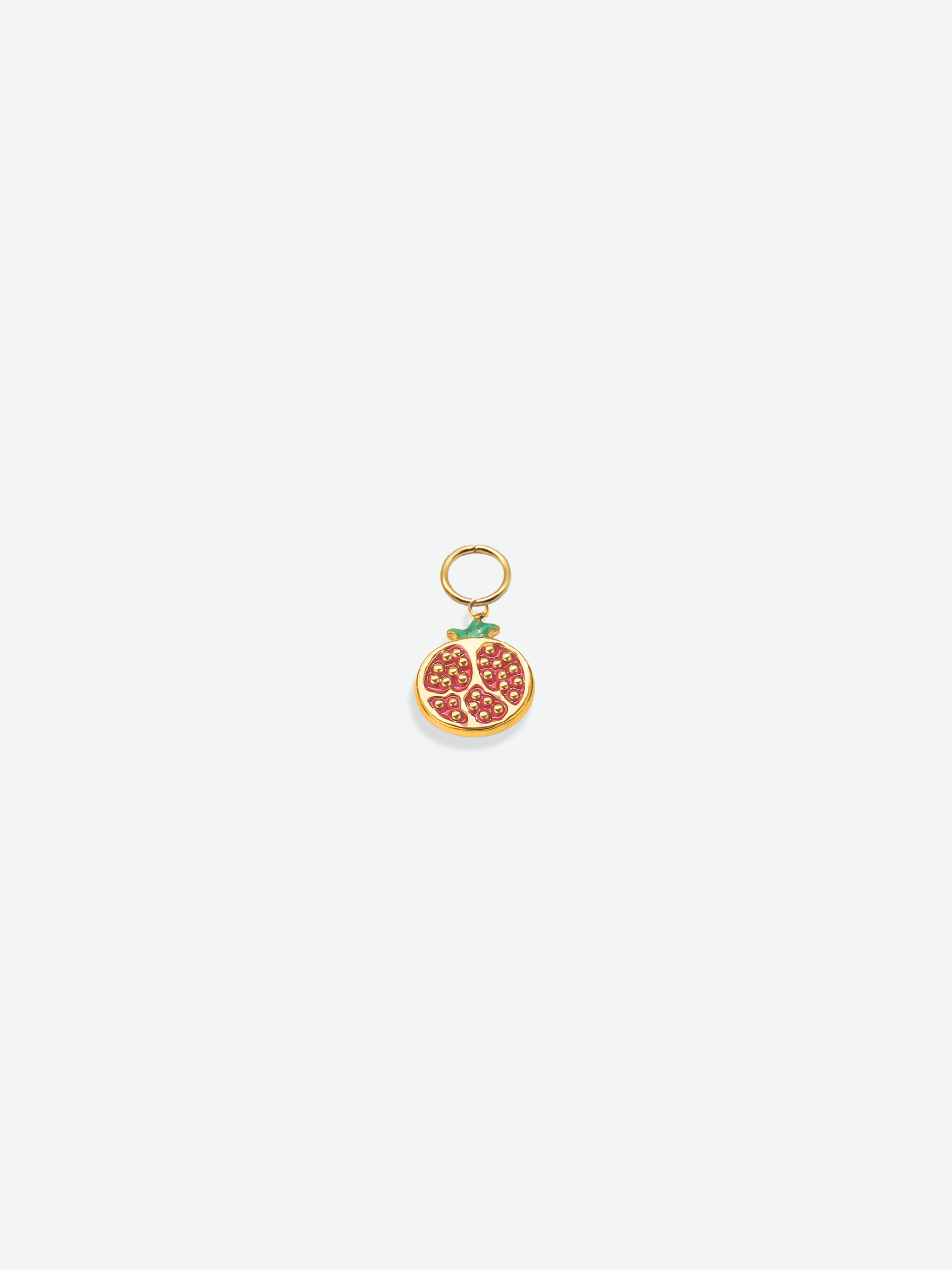 Enamel pomegranate charm 18K gold plated stainless steel