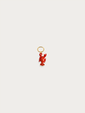 enamel red lobster charm 18k gold plated stainless steel