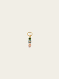 Enamel trio gemstone with diamond charm 18K gold plated