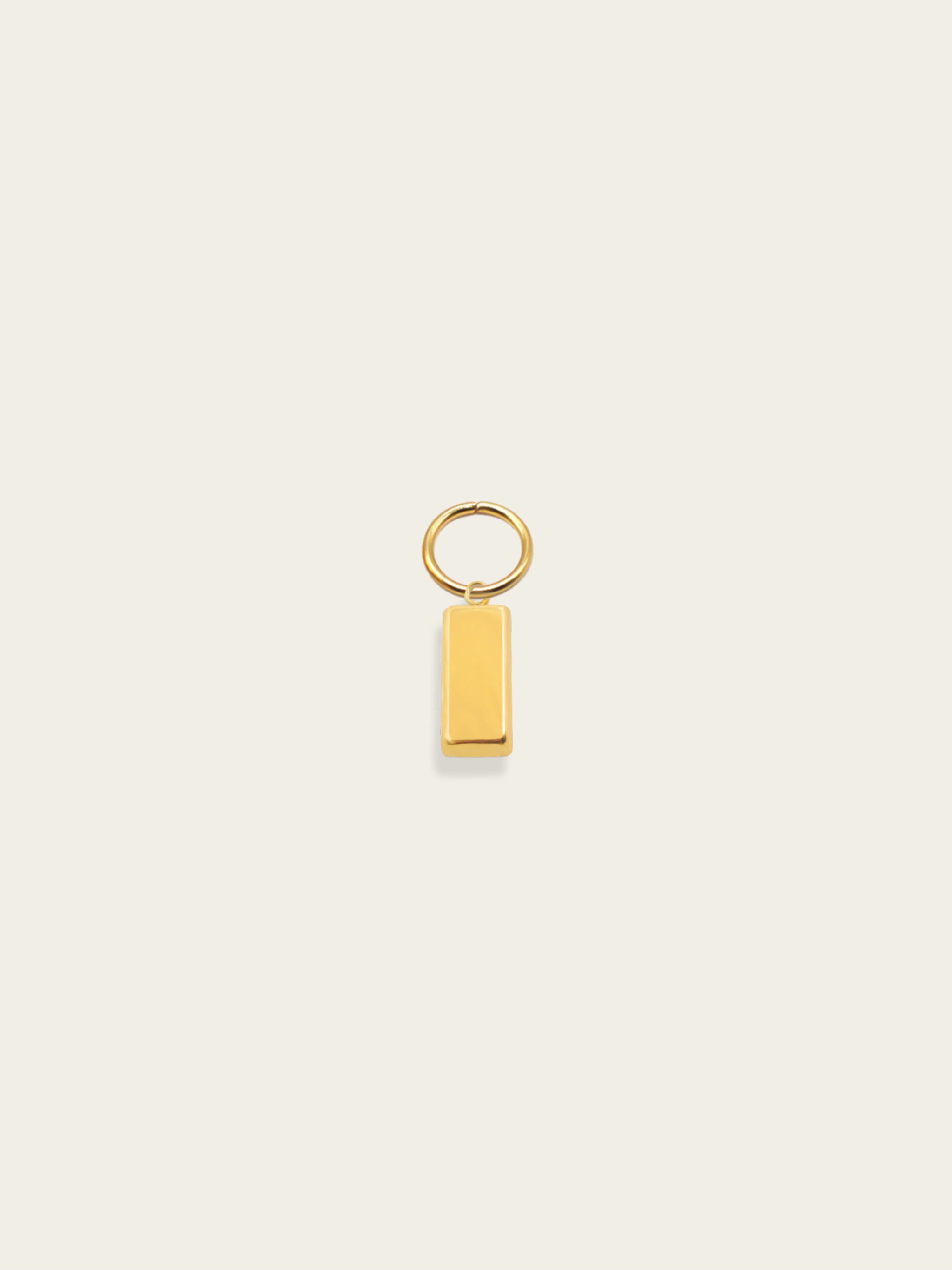 Engravable gold bar charm 18K gold plated stainless steel