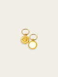 Engravable rose medallion charm 18K gold plated stainless steel