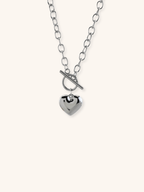 engravable heart necklace close up detail