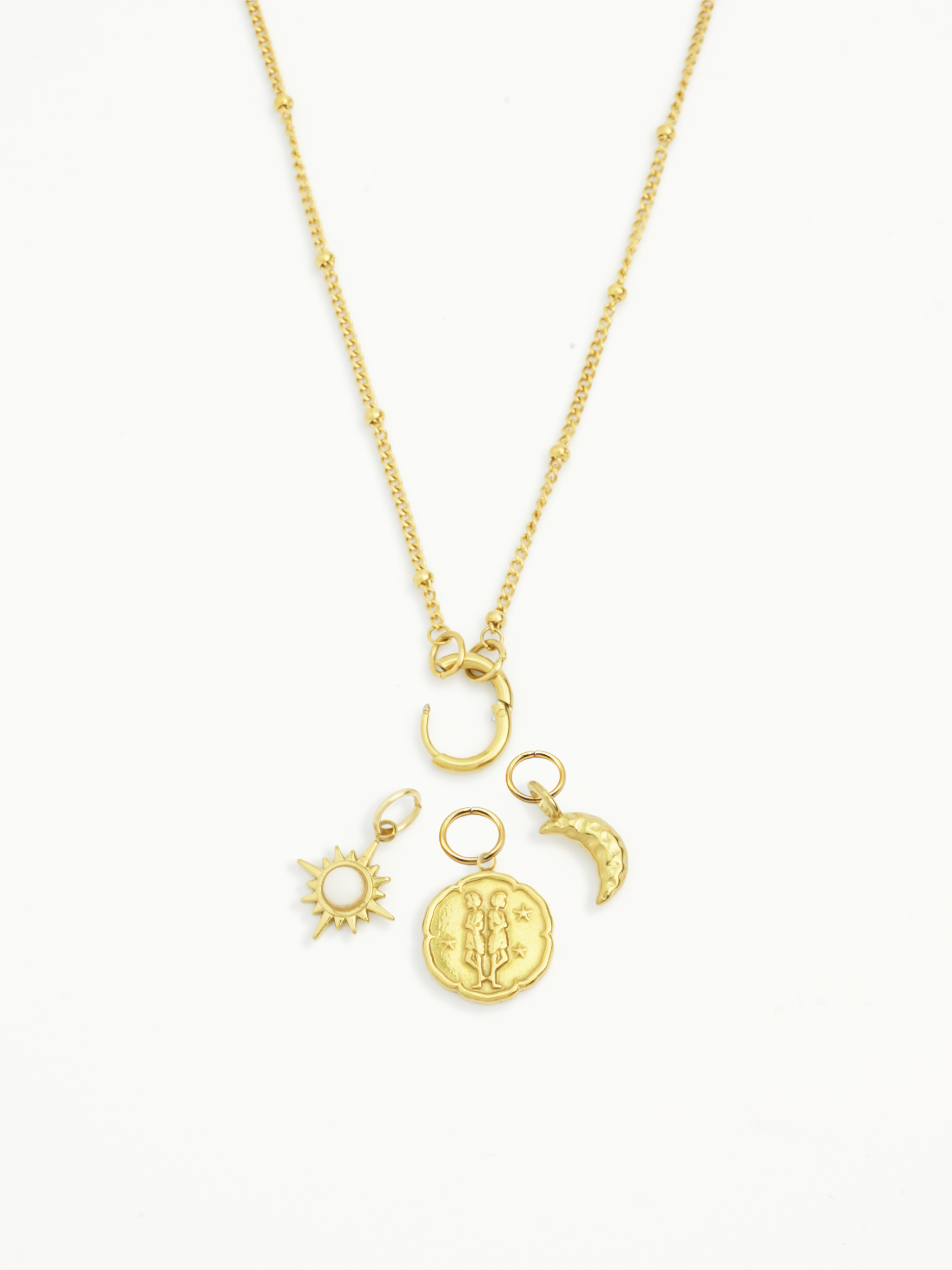 Engraved Gemini charm for bracelet necklace