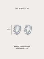 EVA Diamond Huggie Earhoops size and material specifications