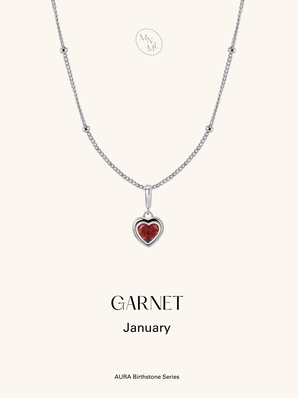Personalised birthstone necklace for each month – 925 silver
