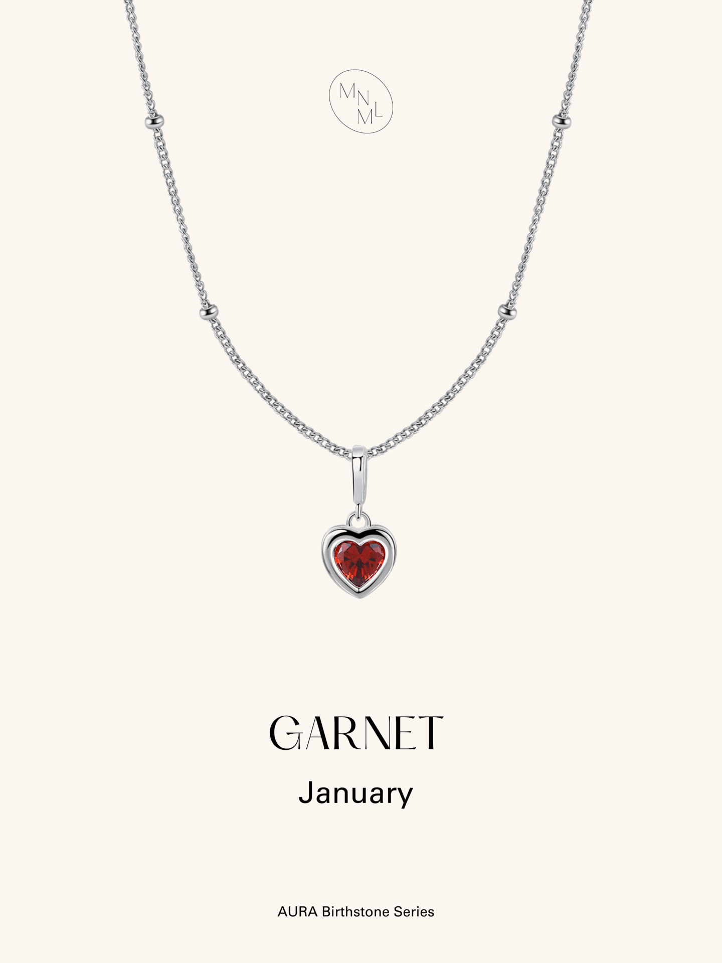 Personalised birthstone necklace for each month – 925 silver