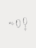 FELIX Starlight Earrings Set size and material specifications in silver