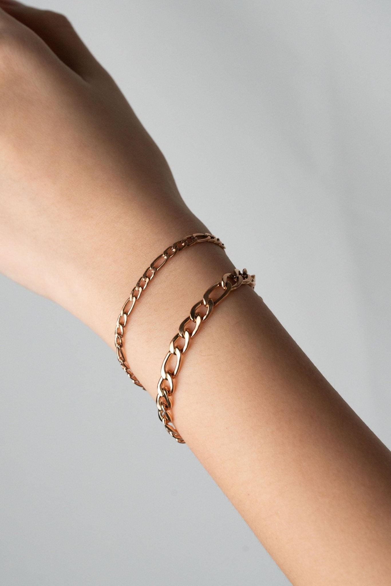 Figaro chain bracelet layered look