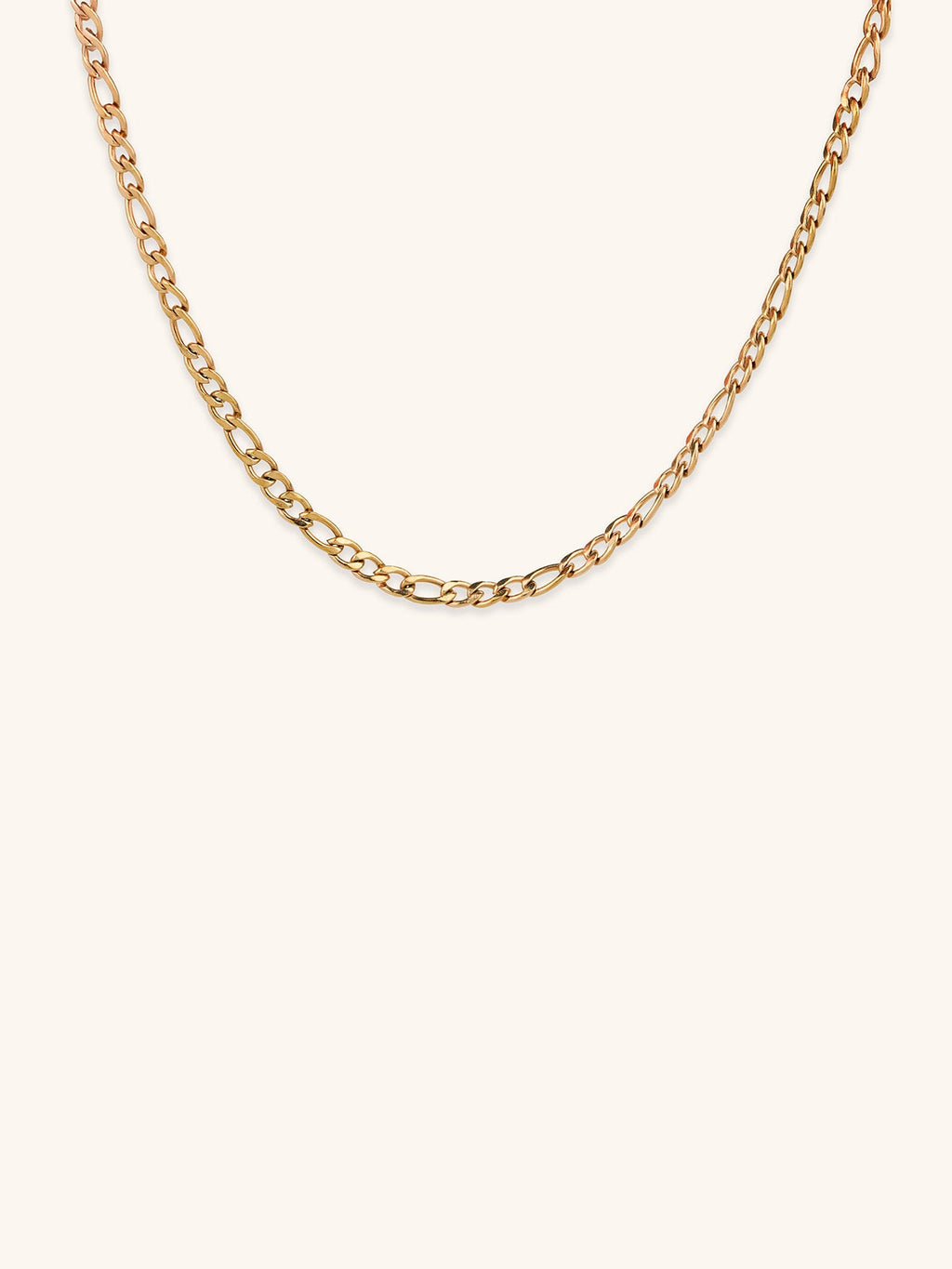 Figaro Chain Essential Necklace gold tone stainless steel, classic figaro link chain product flatlay