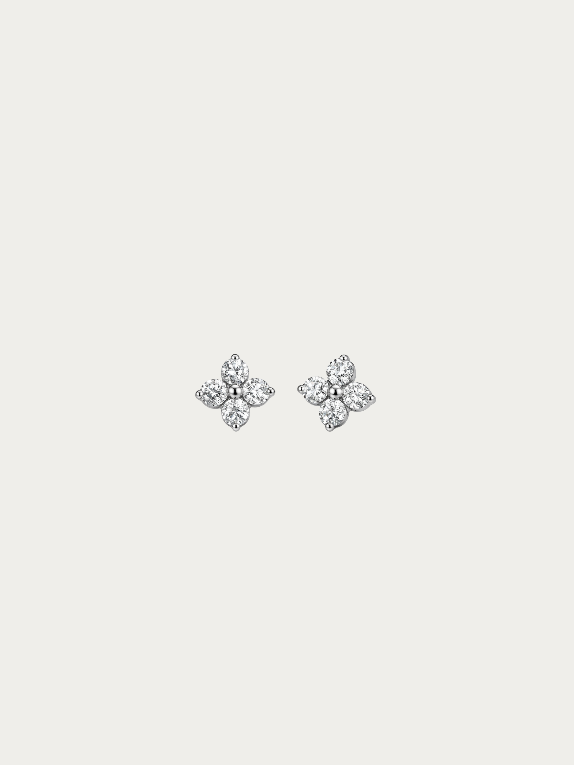 Fiona Micro Clover Stud Earrings pair with four-stone clover silhouette