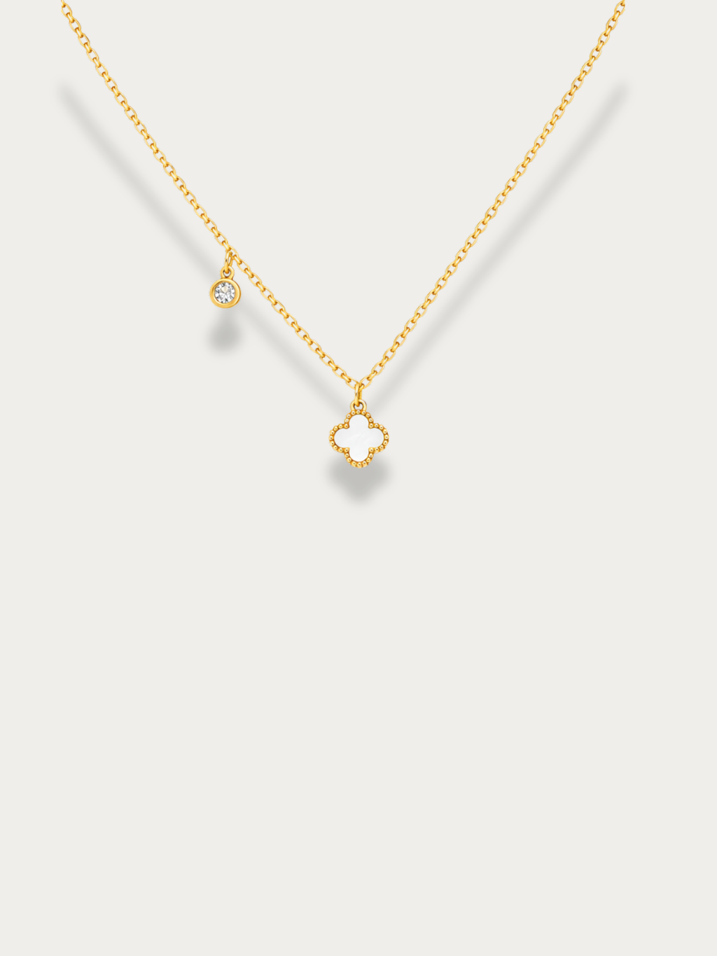 Fiona mini white clover pendant necklace
