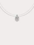 floating solitaire necklace 925 silver invisible design