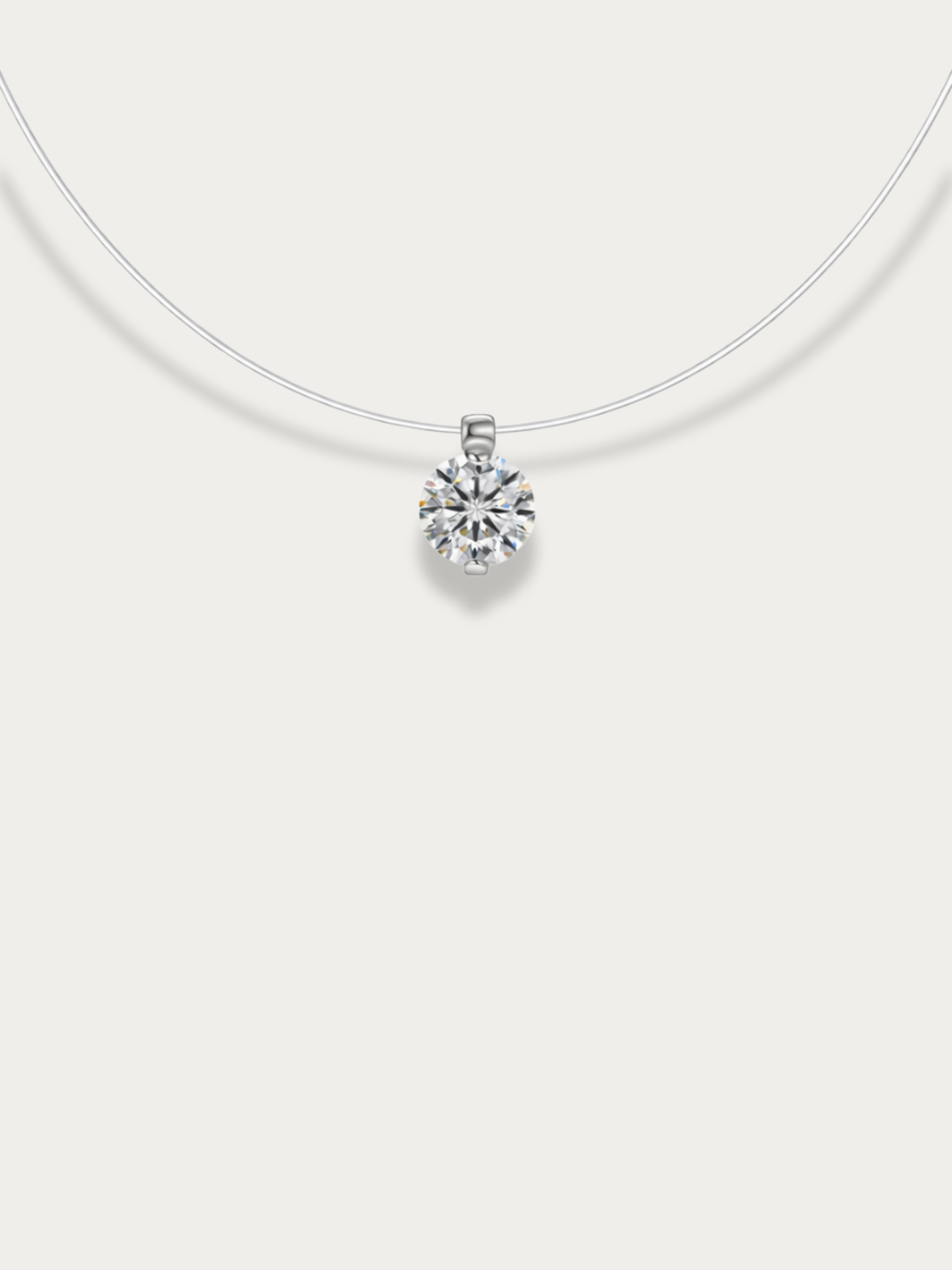 floating solitaire necklace 925 silver invisible design