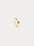Flower Petals Ring in gold stainless steel with sculpted 3D rose motif, studio hero shot