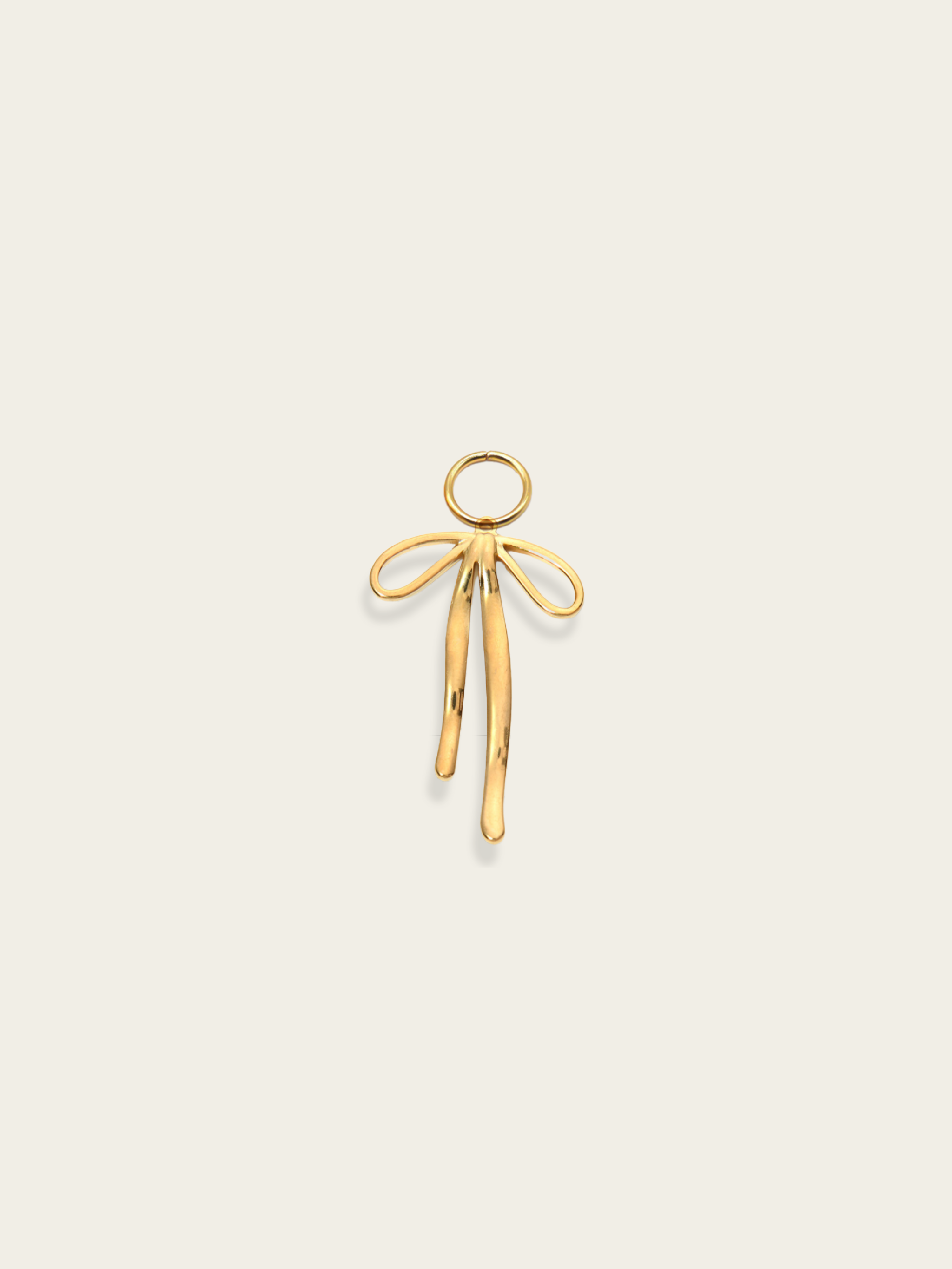 Flowing ribbon charm 18K gold plated stainless steel DIY jewellery