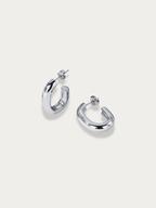 Gaia Chunky G-Shaped Earrings silver stainless steel