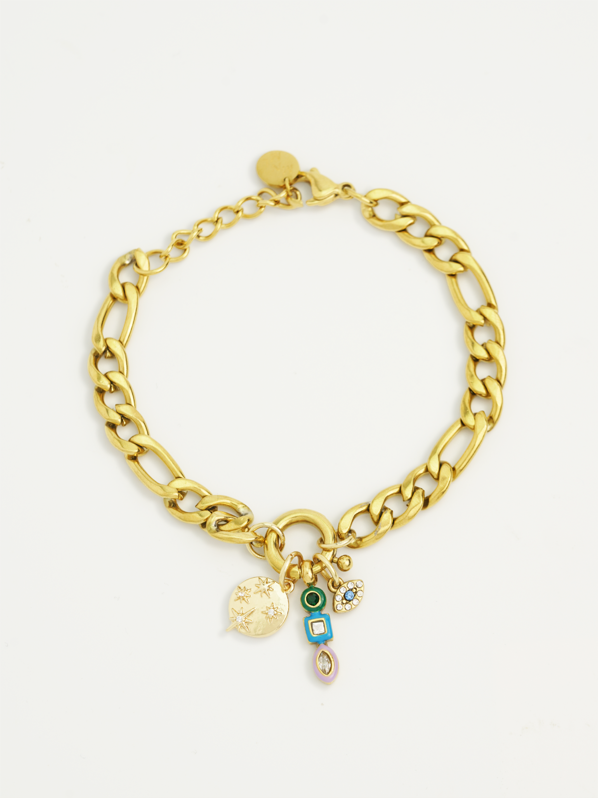 Enamel gemstone charm statement accessory