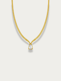 Georgia teardrop CZ statement necklace gold tone