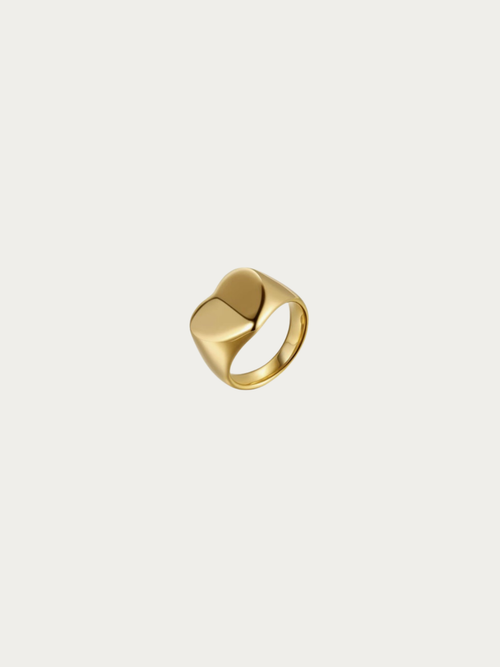 Gerald Faceted Heart Ring in polished gold titanium