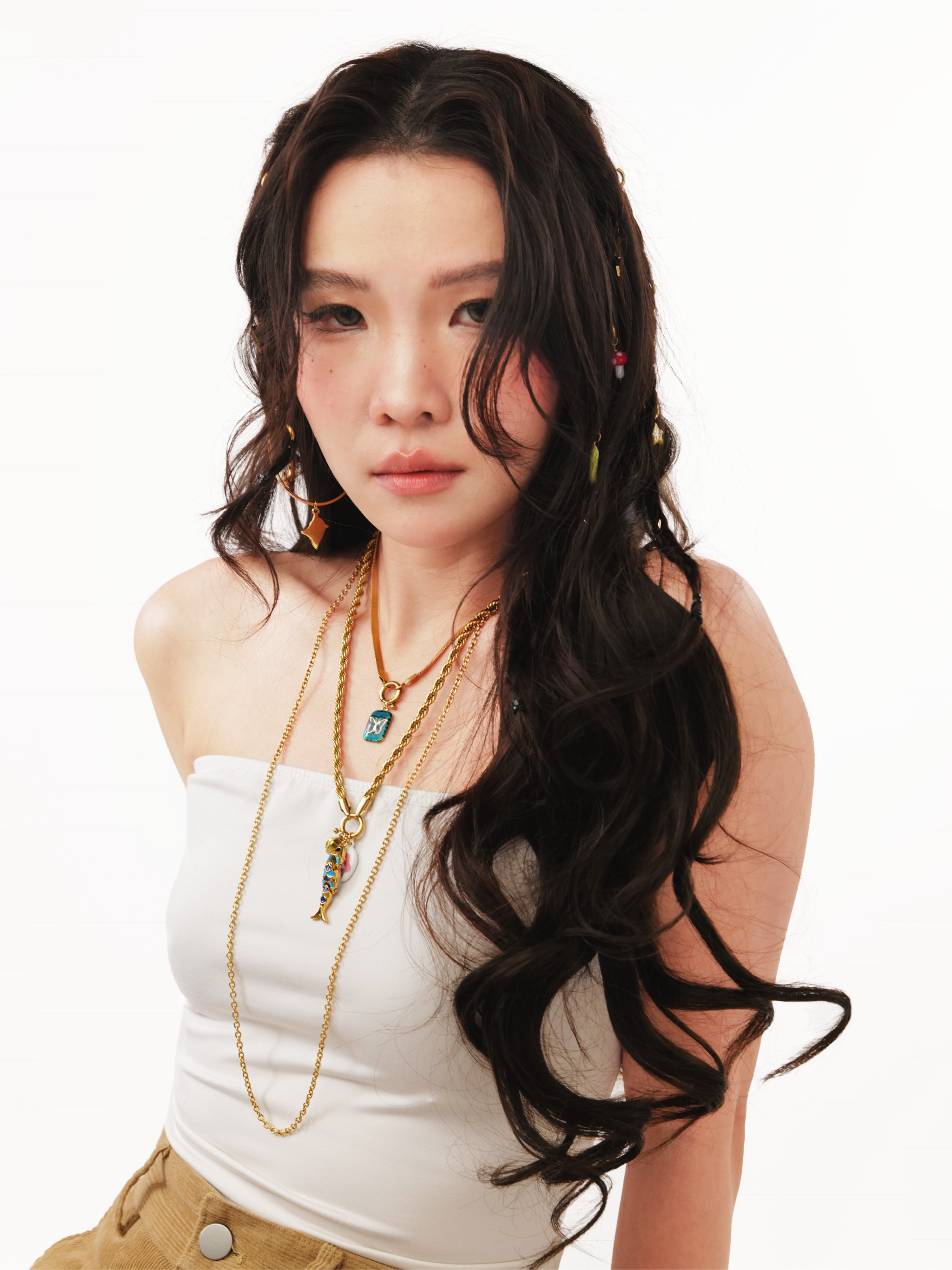 Gold koi fish charm with blue enamel DIY jewellery Malaysia