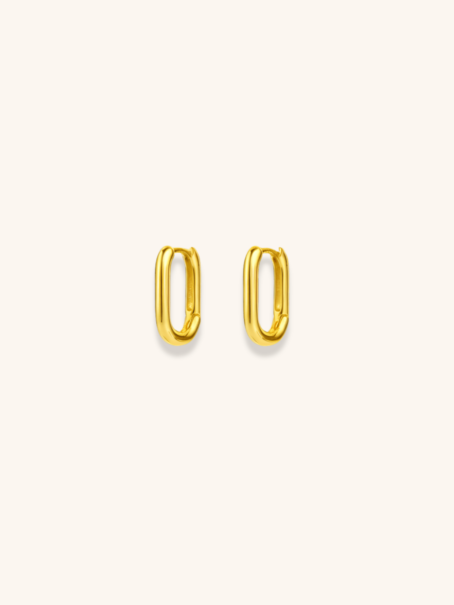 gold plated oval hoop earrings