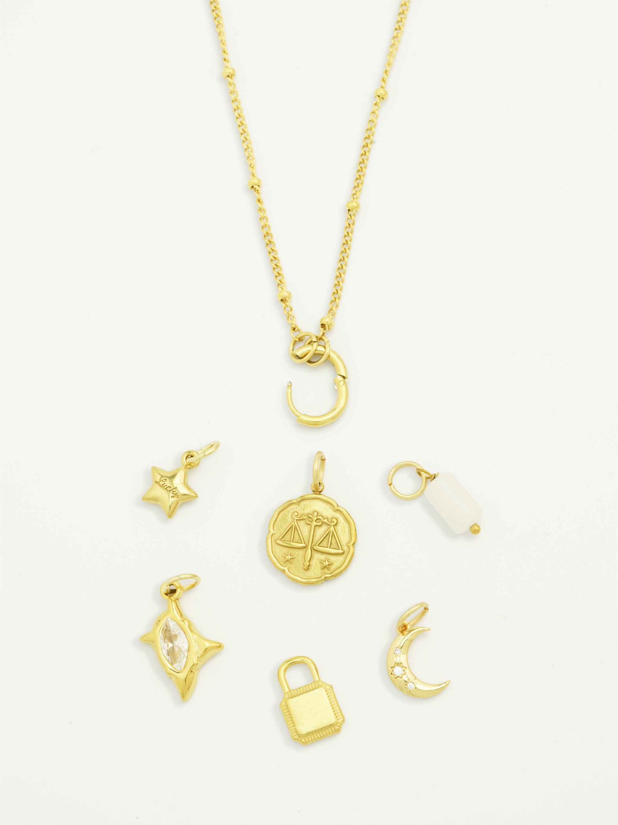 Gold starburst charm with zircon stone DIY jewellery